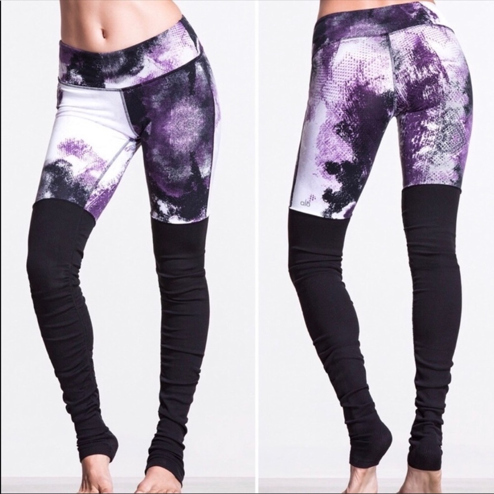 ALO Yoga Goddess Ribbed Leggings Purple Medium